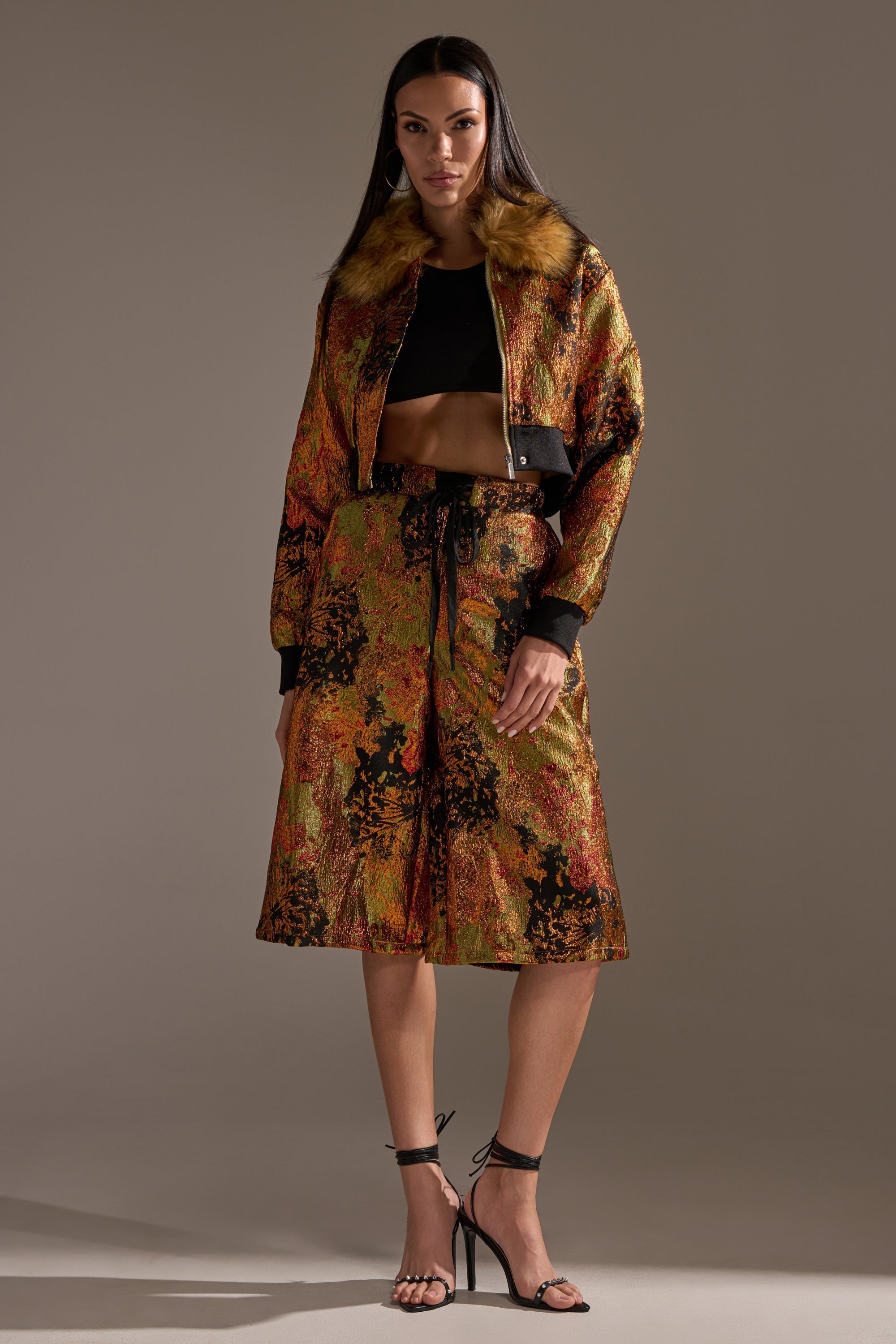 TWIN FLAME BROCADE BOMBER