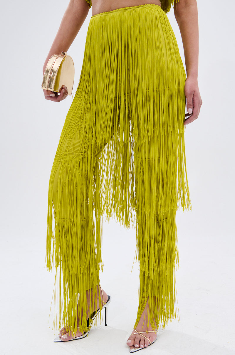 OH SO FRINGE PANTS IN GREEN