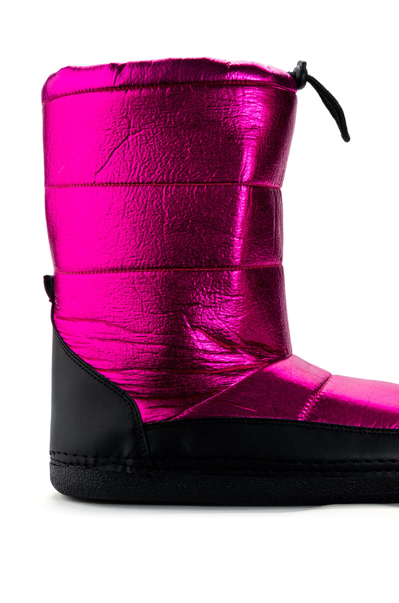 AZALEA WANG BECKY METALLIC WARM LINED BOOTIE IN PINK